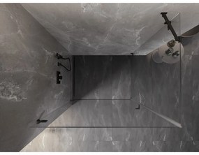 Mexen Lunar-B, ľavý výklopný sprchový kút 95 x 80 cm, 8mm číre sklo, čierny profil, 832-095-080-70-00-L