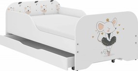 Wooden Toys Detská posteľ MIKI 140x70 MYŠKA SAFARI