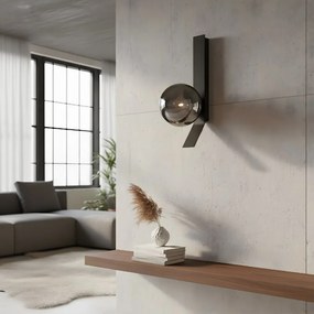 Toolight Toolight, nástenné svietidlo s dymovým sklom, 1xE27, APP1757-1W, čierna, OSW-04318