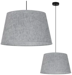 Závesné svietidlo Len, 1x šedé textilné tienidlo, (fi 44 cm), b