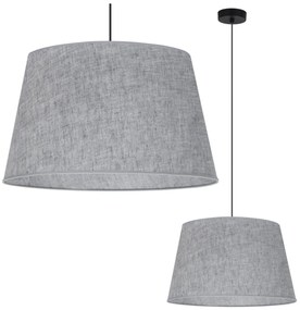 Závesné svietidlo Len, 1x šedé textilné tienidlo, (fi 44 cm), b