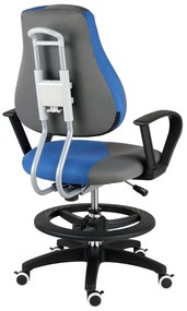 Detská rastúca stolička Neoseat KINDER PLUS — látka, sivá/modrá