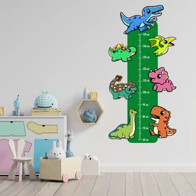 PIPPER. Textilná nálepka na stenu "Detský meter - Dinosaury"