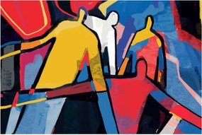 Obraz - Abstrakcia mužov (90x60 cm)