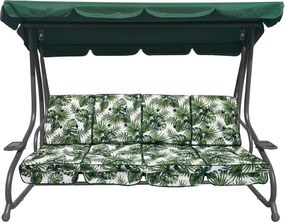 RAMIZ Veľká záhradná hojdačka so strieškou a vankúšmi 2x1 listy