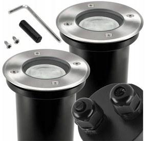 BERGE 2x Okrúhle svietidlo do príjazdovej cesty IP65 - GU10 - 230V - zapustené