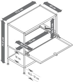 Odkladacia skrinka »CN3« s 1 výklopnými dvierkami, biela
