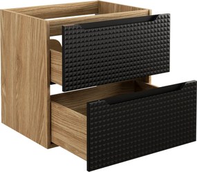 Comad Kúpeľňová skrinka pod umývadlo Luxor Black 60 čierna/dub olejovaný