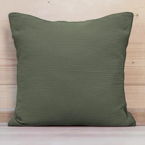 Biante Mušelínová obliečka na vankúš MSN-076 Zelená khaki 50 x 70 cm