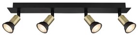 Globo 57998-4B - Bodové svietidlo DREW 4xGU10/35W/230V čierna/mosadz