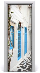 Fototapeta samolepiace na dvere gréckej uličky 85x205 cm