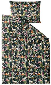 Súprava mikroplyšových obliečok MYSTIC GARDEN tmavozelené + obliečka mikroplyš SOFT 90x200 cm biele, jednolôžko