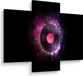 Obraz - Vinylová doska v ružovo-fialových (90x60 cm)