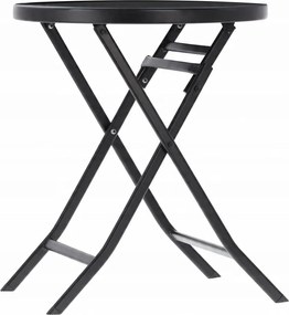CH Okrúhly skladací stolík Darsy - čierny
