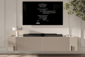 Závesná TV skrinka Malmi 200 cm – kašmír / crema bianca / čierna