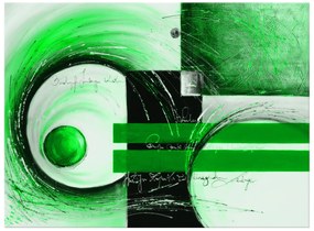 Gario Ručne maľovaný obraz Zelené tvary Rozmery: 120 x 80 cm
