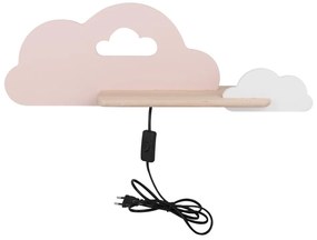Candellux CLOUD Nástenné svietidlo 5W LED IQ KIDS WITH CABLE, SWITCH AND PLUG PINK WITH HOLE+WHITE 21-75741