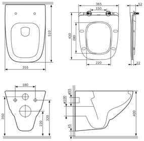 Závesné WC AM.PM X-Joy CXA1700SC bezokrajové, so sedadlom Microlift, biele