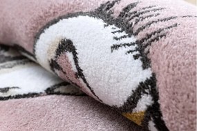 Koberec PETIT ELEPHANT SLONÍK HVIEZDY kruh ružový