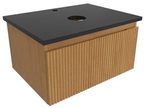 Kúpeľňová skrinka s krycou doskou SAT Evolution 58x30x44, 5 cm dub medový mat SATEVO60DMZ, 1 ks