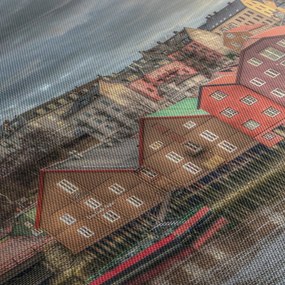 Obraz - Domy pri rieke (120x50 cm)