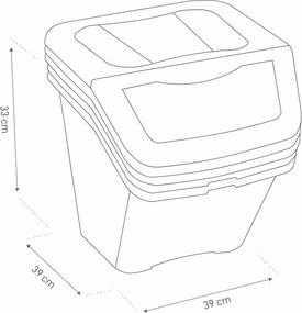 Kôš na triedený odpad Ecobin 30 l, 3 ks