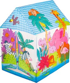 Detský hrací stan IPLAY ZOO domček – farebný, do domu a záhrady, 95×72×102 cm