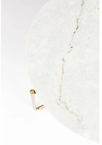 Okrúhly konferenčný stolík s mramorovou doskou v bielo-zlatej farbe ø 70 cm Timpa – White Label