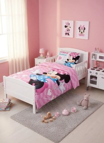Detské bavlnené obliečky Nook Minnie Mouse 100x135 cm + 40x60 cm ružové