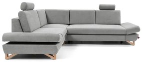 Rozkladacia rohová čalúnená sedacia súprava AVESTA s úložným priestorom do L, ľavé prevedenie, sivá