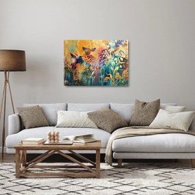 Sklenený obraz - Abstraktná maľba prírody (70x50 cm)