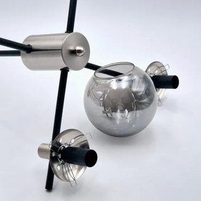 Luster na tyči LILOU 4xE14/5W/230V matný chróm/dymová