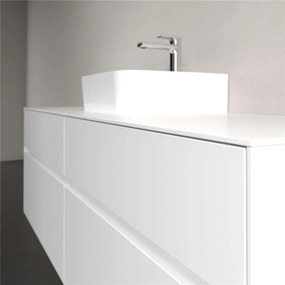 VILLEROY &amp; BOCH Collaro závesná skrinka pod umývadlo na dosku (umývadlo v strede), 4 zásuvky, s LED osvetlením, 1600 x 500 x 548 mm, White Matt, C104B0MS