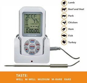 Digitálny teplomer - termosonda HiNOVA - sivý