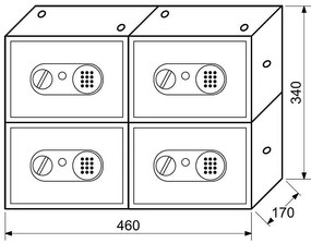 Elektronický sejf RICHTER RS.17.EDN.4SET.B, sejf