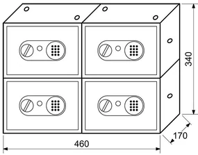 Elektronický sejf RICHTER RS.17.EDN.4SET.B, sejf