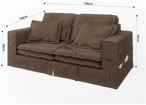 Tmavohnedá pohovka 196 cm Nora – Ropez