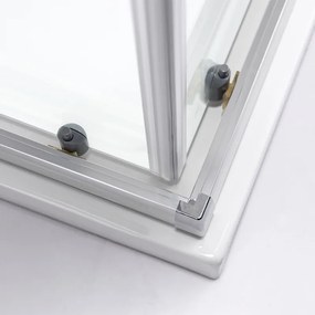 BPS-koupelny Štvorcový sprchový kút HYD-SK93B 90x90 chróm/transparent + vanička HYD-SSV-SXL02B biela