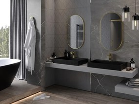 Mexen Loft oválne kúpeľňové zrkadlo 85 x 50 cm, zlatý rám - 9851-085-050-000-50