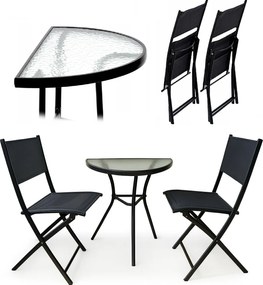 TRENDIE Zostava záhradného nábytku - 2 stoličky a stôl 65cm polovičný