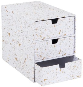 Zásuvkový box s 3 zásuvkami v zlato-bielej farbe Bigso Box of Sweden Ingrid