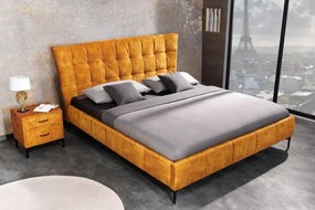 Posteľ Boutique 180x200cm horčicovo žltý zamat