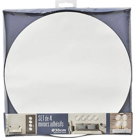 TENDANCE Zrkadlo Levi Round, strieborné, sada 4ks