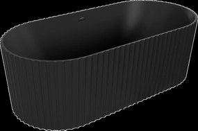 Mexen Paola, voľne stojaca vaňa, drážkovaná, 150 x 75 cm, čierna matná, 52721507571-SS