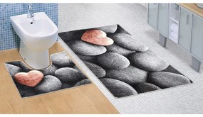 Bellatex Kúpeľňová predložka Tmavé kamene 3D, 60 x 100 + 60 x 50 cm