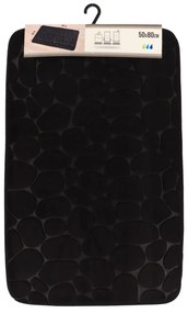 TENDANCE Predložka do kúpeľne Stones, 50x80 cm, čierna