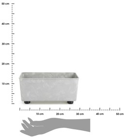 PLASTOVÝ KVETINÁČ SALVIA 28,5X17 CM IMITÁCIA BETÓNU SIVÁ