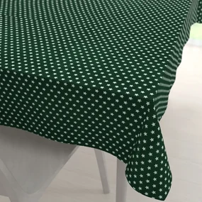 Biante Bavlnený obdĺžnikový obrus Sandra SA-350 Biele hviezdičky na tmavo zelenom 130x180 cm