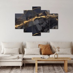 Obraz - Čierno - zlatý dekor (150x105 cm)