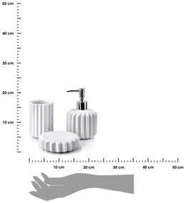 Sada kúpeľňových doplnkov Ferra, biela/s chrómovými prvkami
